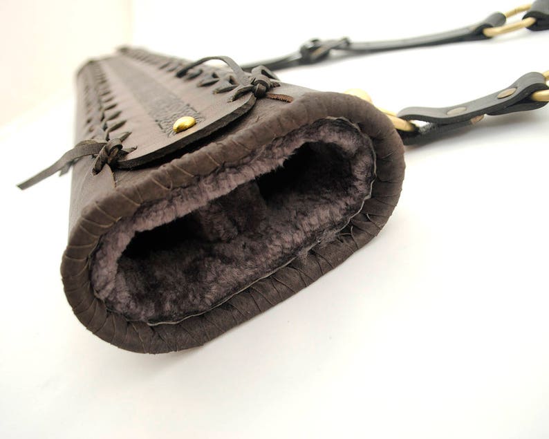 Elliptical leather side quiver with celtic pattern Etsy