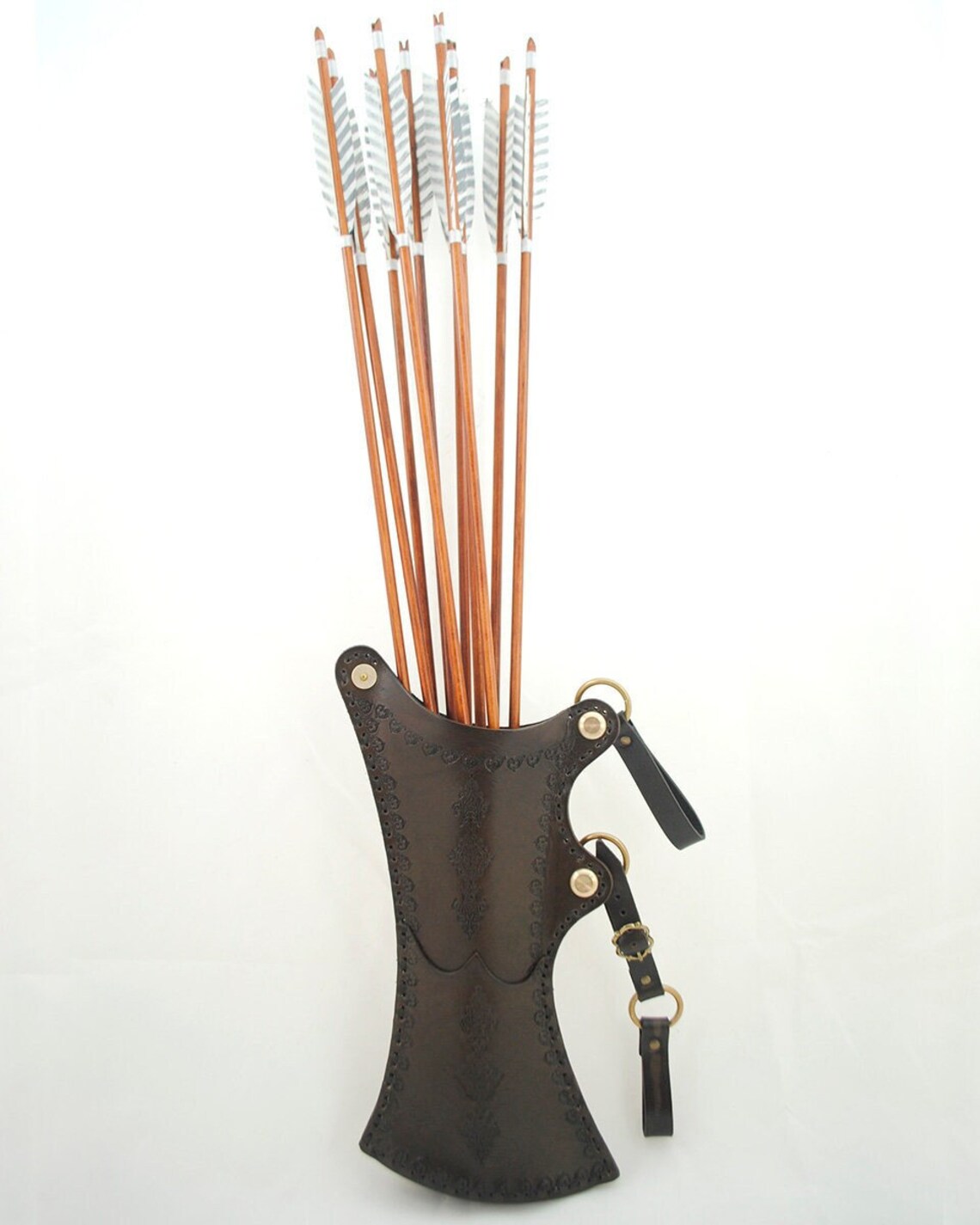 Ottoman side quiver with arrow slots and embossed ornaments Etsy