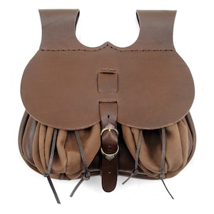 Medieval belt bag - widened with suede pouches