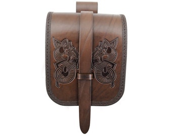 Viking leather belt pouch &#39;Birka&#39; - bigger version