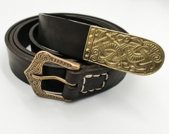 Viking belt with brass fittings