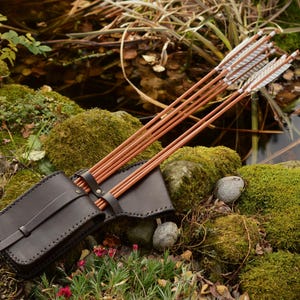Carquois latéral en cuir "field" avec grande pochette