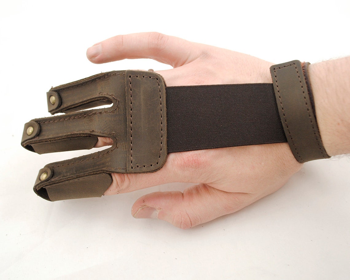 Leather archery shooting glove Etsy