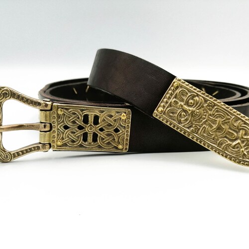 Viking Belt With Brass Fittings Richer Version - Etsy
