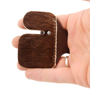 Hair-on leather archery finger tab