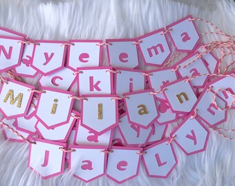 Custom Name Banner, Custom Banner, Personalized Banner, Glitter Banner, Baby Shower Banner, Boy Name banner, Girl Name Banner, Name Garland