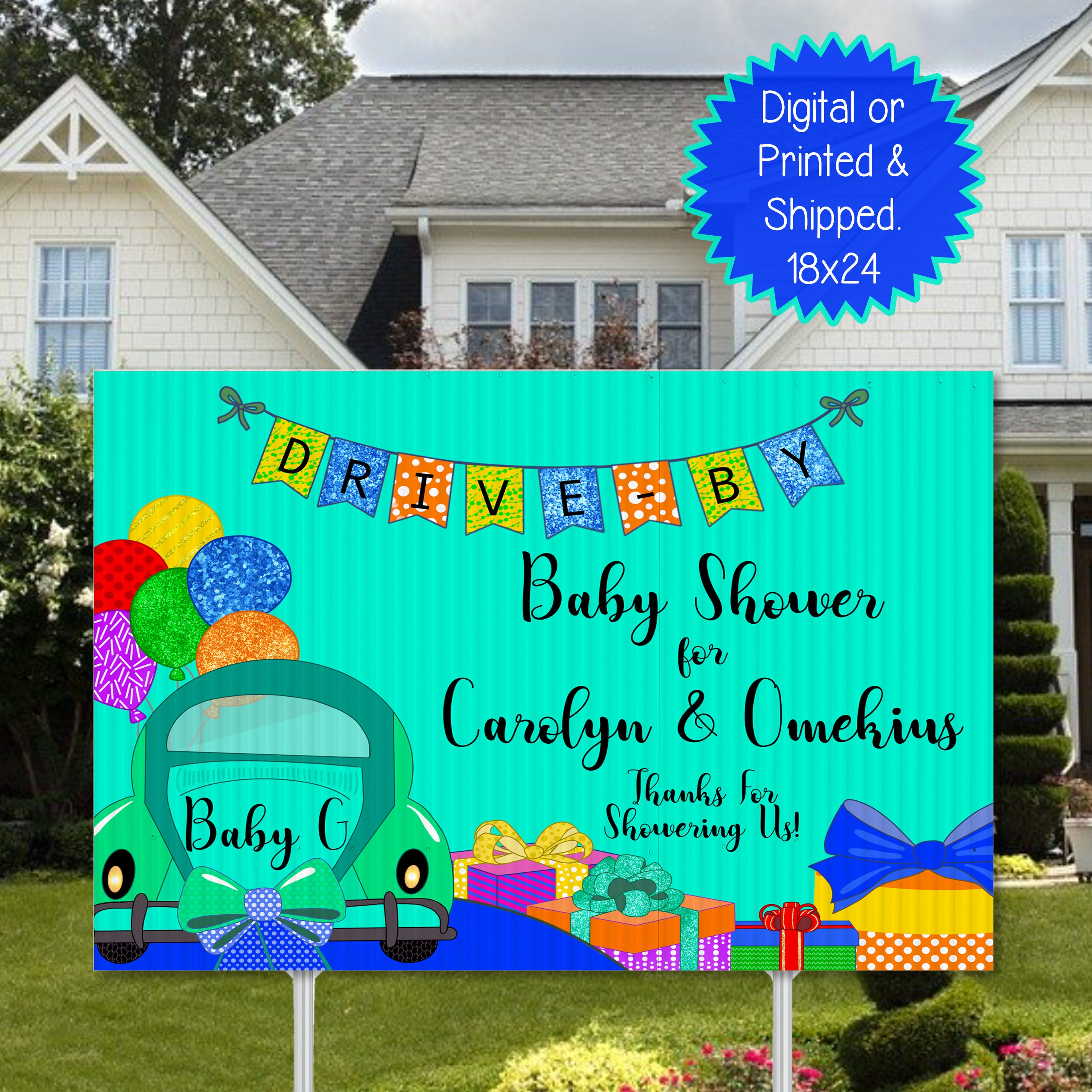 Drive By Baby Shower Yard Sign