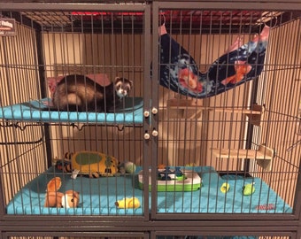 Custom Holiday Ferret/Critter Nation Cage Liner for Ferrets, Chinchillas, Rats, Etc.