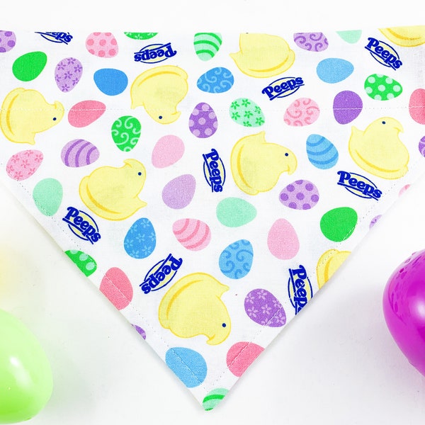 Peeps Easter Dog Bandana ~ Custom Sizes, Over The Collar Bandana for Dogs, Cats, etc.