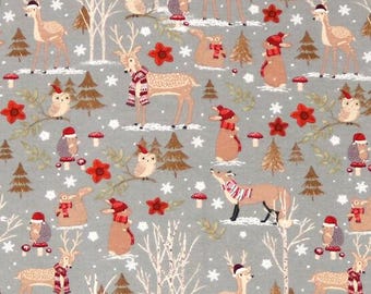 Wilderness Friends Holiday Super Snuggle Flannel - Joann Fabric - Sold by the yard