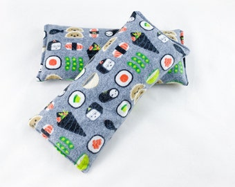 Almohadilla térmica para microondas con estampado de sushi: terapia de frío y calor para aliviar el dolor