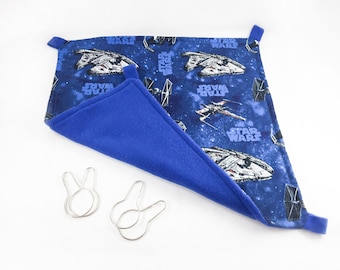 Star Wars Fleece Hammock, Custom Sizing, Square Flat Hammock for Ferrets, Rats, Chinchillas, Degu, Sugar Gliders, Guinea Pigs, Etc.