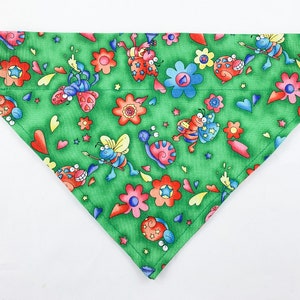 Love Bugs Spring Dog Bandana ~ Custom Sizes ~ Over The Collar Bandana for Dogs, Cats, etc.