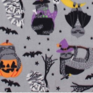 Sloth Halloween Fleece Hammock, Custom Sizing, Square Flat Hammock for Ferrets, Rats, Sugar Gliders, Chinchillas, Degu, Guinea Pigs, Etc.