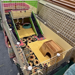 Custom Fleece C & C Cage Liner for Guinea Pigs, Rabbits, Hedgehogs, etc.
