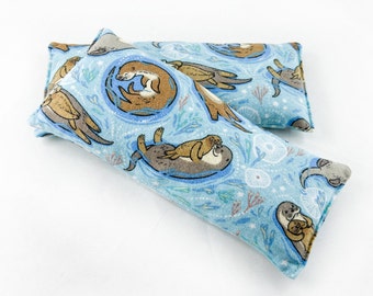 Almohadilla térmica para microondas Otters, terapia de frío-calor reutilizable para migrañas, dolores de cabeza, ansiedad, dolores musculares, etc.