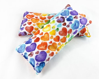 Watercolor Hearts Microwave Heating Pad, Reusable Hot-Cold Therapy  for Migraines, Headaches, Anxiety, Sore Muscles, etc.