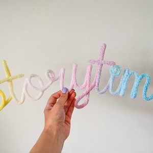 Storytime crochet wire words, names and shapes