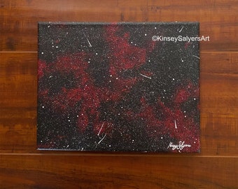 ORIGINAL 8x10 Red Nebula Painting