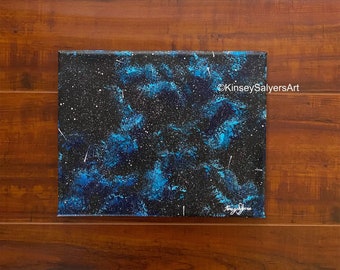 ORIGINAL 8x10 Blue Nebula Painting