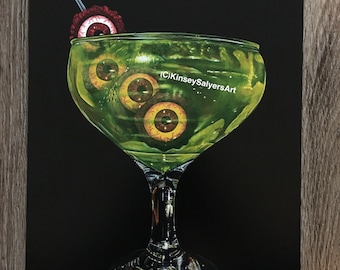 PRINT 9x12 of “Eyeball Martini”