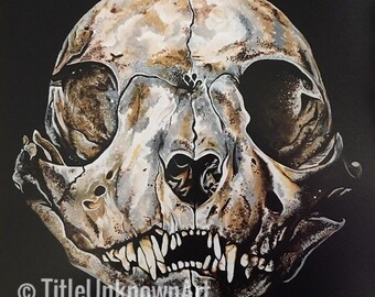 PRINT 9x12 of "Bobcat Skull"