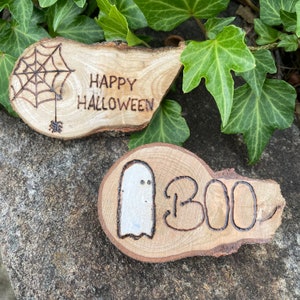Halloween Wood Slice Magnets | Happy Halloween Magnet | Ghost Magnet | Boo Magnet