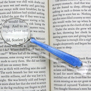 5 x Magnifying Glass with 1930 Sterling Silver and Enamel Handle