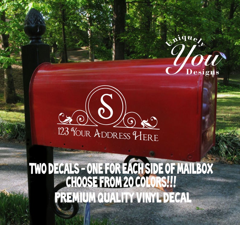 Mailbox Decal 2 Custom Personalized Vinyl Mailbox Decal Etsy
