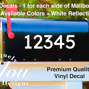 Mailbox Aufkleber #14 - Mailbox Zahlen 3&quot; hoch Individuell personalisierte Vinyl Aufkleber - SET VON 2 - 20 Farben zur Auswahl! (Erhältlich in REFLEKTIEREND)