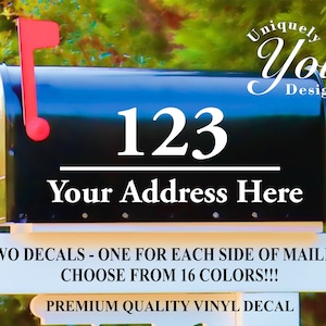 Mailbox Aufkleber #6 - Benutzerdefinierte personalisierte Vinyl Mailbox Aufkleber - SET VON 2 - 16 Farben zur Auswahl! Auch in REFLEKTIEREND weiß erhältlich!!