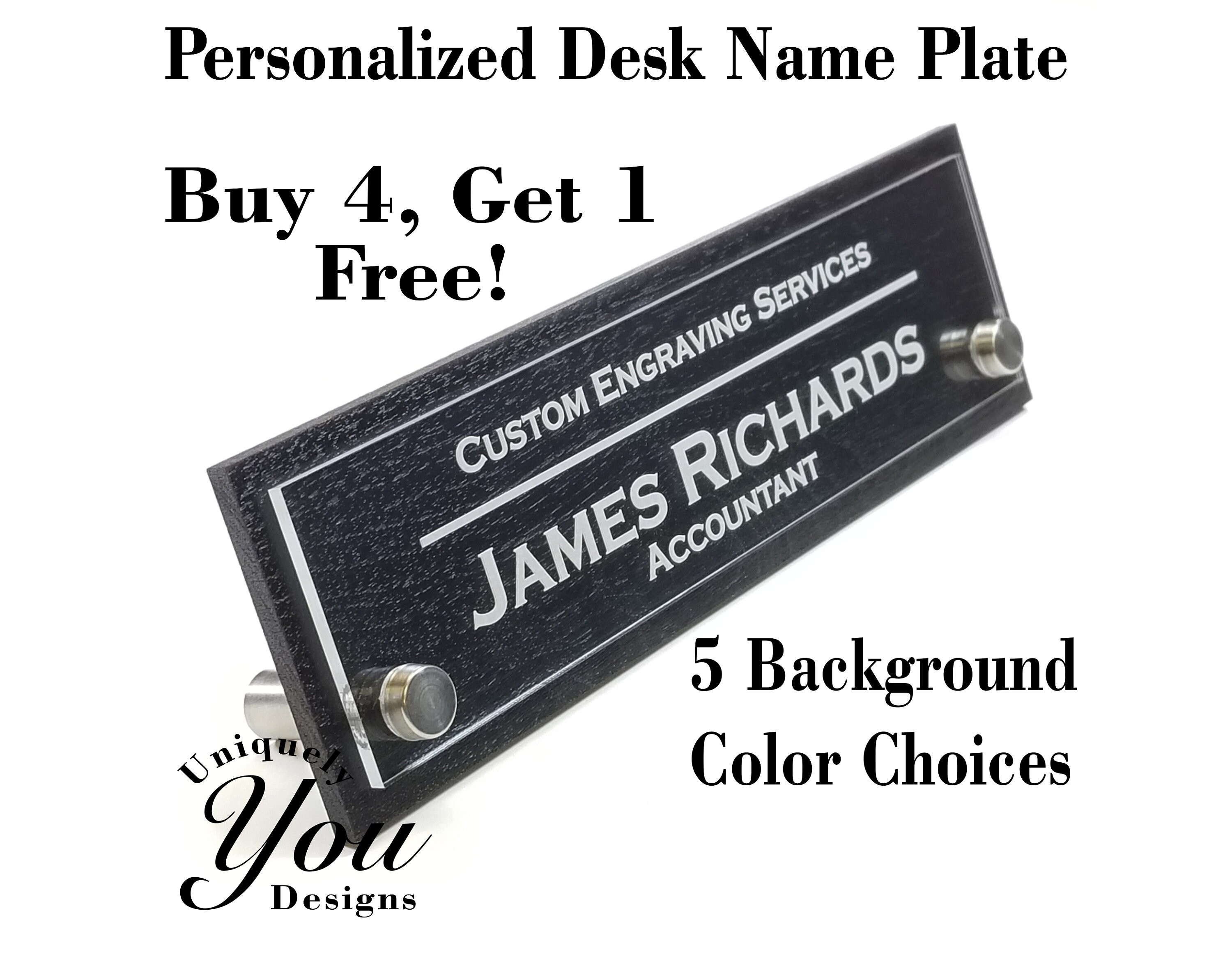 Executive Office Desk Plate Custom Engraved HIGH QUALITY Two Etsy