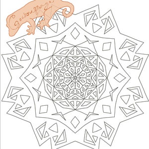 Geometric Mandala-Style Coloring Page