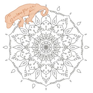 Floral Mandala-Style Coloring Page