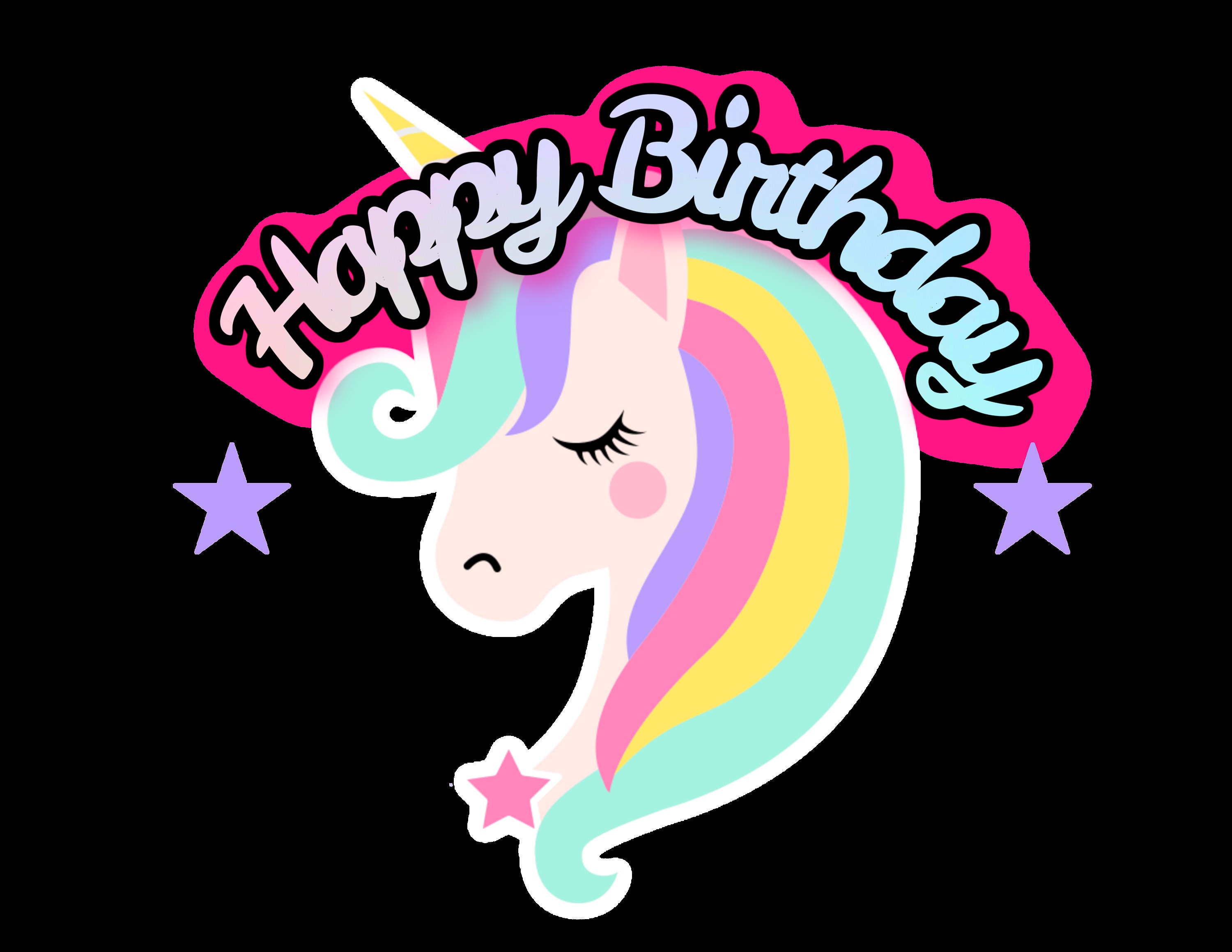 Happy Birthday Unicorn Images - Printable Template Calendar