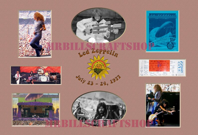 Led Zeppelin 1977 Day On The Green Photo Collage Etsy