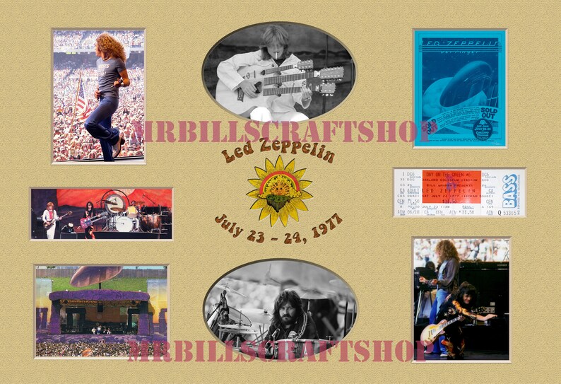 Led Zeppelin 1977 day on the Green Photo Collage 13 X 19 Etsy