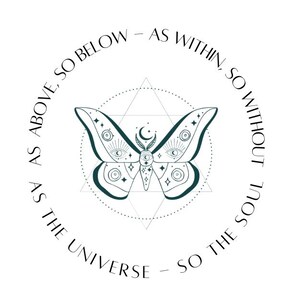 Zoals hierboven, zo hieronder vlinderontwerp | Spiritueel digitaal SVG/PNG-bestand voor Cricut en sublimatie