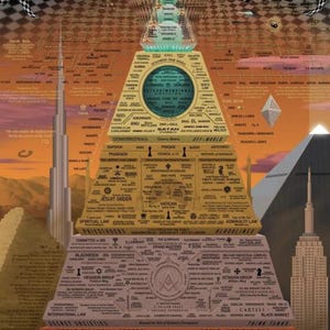 Carte pyramidale de la hiérarchie mondiale + guides du pouvoir spirituel | Structure ésotérique d'influence *Téléchargement numérique*