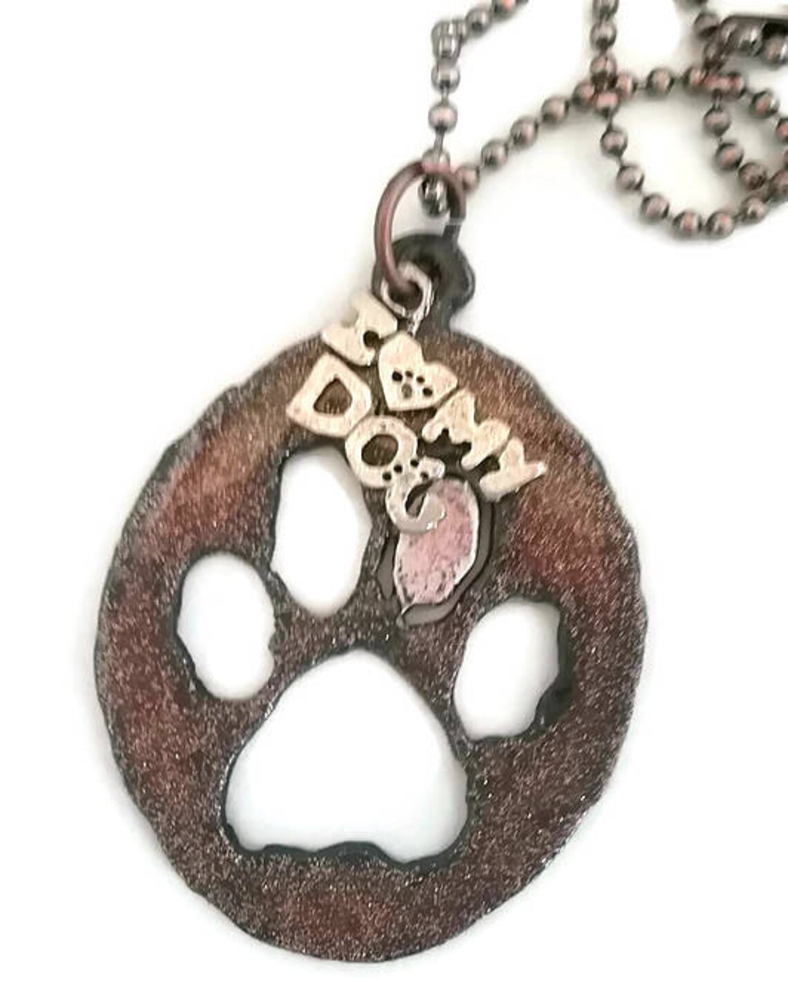 Dog Paw Print Pendant / Paw Print Necklace Etsy