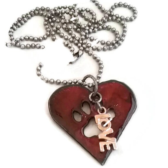 heart paw necklace