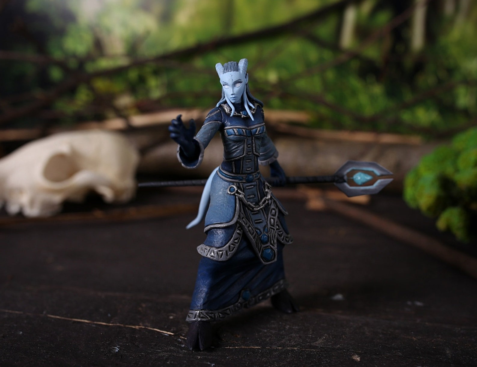Draenei Priest sculpture World Of Warcraft, Handmade figurine.