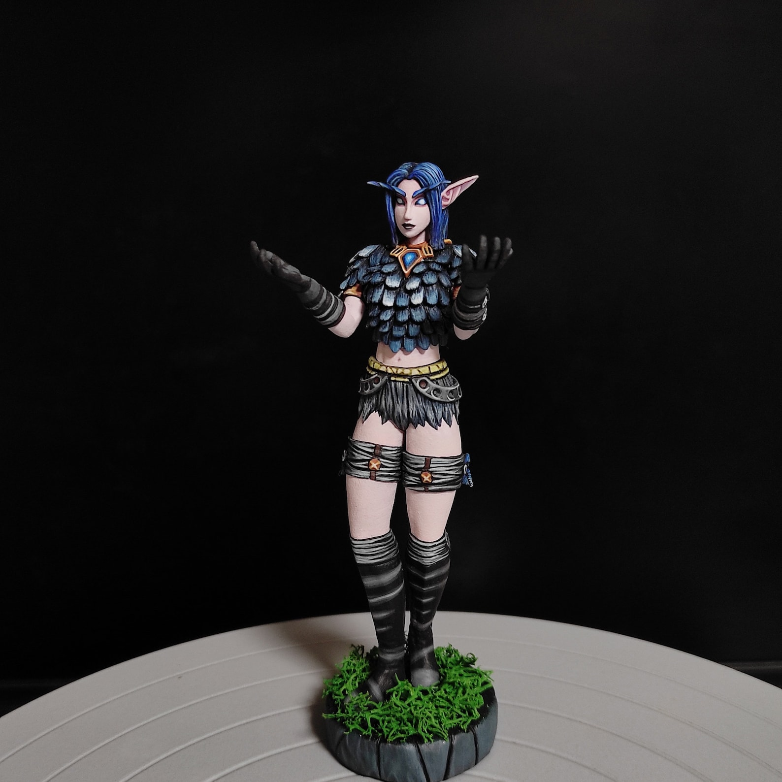 Night elf female sculpture World Of Warcraft figurine Elf Etsy