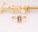 14K Solid Gold Wedding Ring/ 1.35CT Emerald Cut Natural Morganite Engagement Ring/ Anniversary Ring/ Vintage Ring/ Rose Gold Ring 