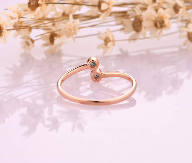 Daily Ring Alexandrite Engagement Rings 18K Solid Gold Gemstone Ring Matching Ring Retro Women Ring Handmade Custom Ring Birthday Gift