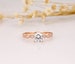 14K Solid Gold Ring/ 1CT Round Simulated Diamond Center/ Moissanite Engagement Ring/ Vintage Ring/ Promise ring/ Rose gold Ring For Women 