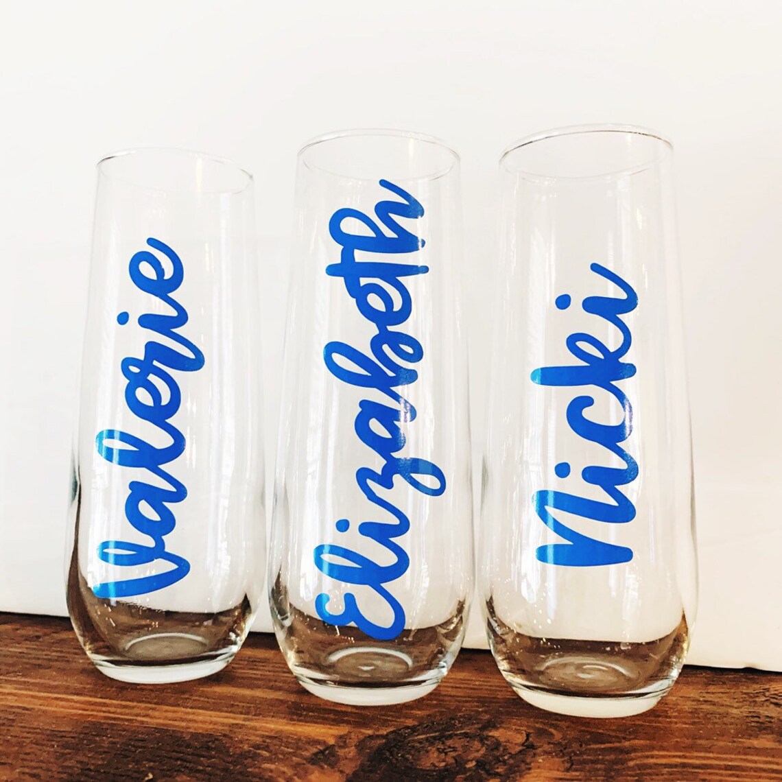 Wine Glass Decals Champaign Flute Decals DIY Wine Glass Name Etsy