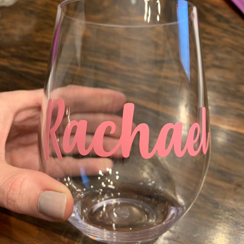 Stemless Acrylic Wine Glasses Personalized Stemless Wine Etsy