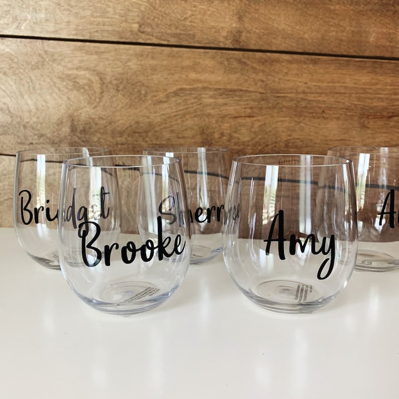 Stemless Acrylic Wine Glasses Personalized Stemless Wine Etsy