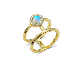 H Ring | TiO2 Crystal jewelry | Bridesmaid | Yellow Gold plated | Gold Plated | Crystal | Birthday | Girls | TiO2